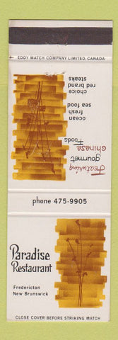 Matchbook Cover - Paradise Restaurant Fredericton NB