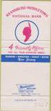 Matchbook Cover - Keansburg Middletown National Bank NJ 30 Strike
