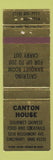 Matchbook Cover - Canton House Chinese Restaurant Cincinnati OH WEAR