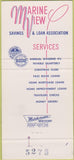 Matchbook Cover - Marine View Savings Loan Middletown NJ 30 Strike