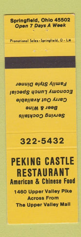 Matchbook Cover - Peking Castle Chinese Restaurant Springfield OH