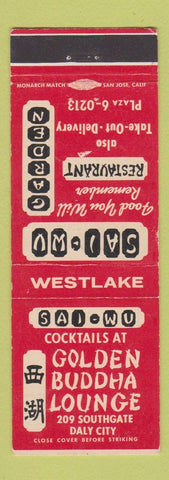 Matchbook Cover - Sai Wu Garden Chinese Restaurant Daly City CA