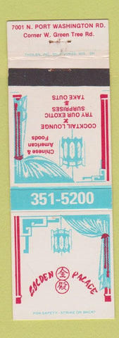 Matchbook Cover - Golden Palace Chinese Restaurant Milwaukee WI