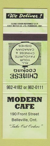 Matchbook Cover - Modern Cafe Belleville ON