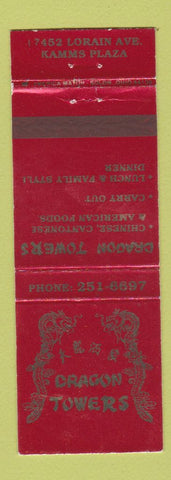 Matchbook Cover - Dragon Towers Chinese Restaurant Cleveland OH WEAR