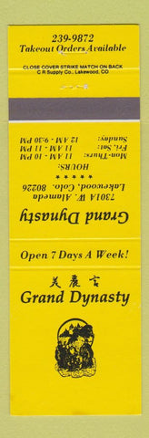 Matchbook Cover - Grand Dynasty Chinese Restaurant Lakewood Colorado