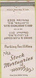 Matchbook Cover - Stock Mortuaries Clayton St Louis MO 30 Strike