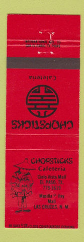 Matchbook Cover - Chopsticks Chinese Cafeteria Las Cruces NM