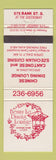 Matchbook Cover - Benny Lo Chinese Restaurant