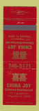 Matchbook Cover - China Joy Chinese Restaurant Tequesta FL