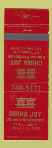 Matchbook Cover - China Joy Chinese Restaurant Tequesta FL