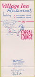 Matchbook Cover - Village Inn Restaurant Dickinson ND 30 Strike