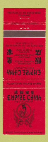 Matchbook Cover - Empire China Restaurant Chinese Wilkes Barre PA