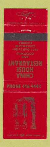 Matchbook Cover - China House Chinese Restaurant Clearwater FL