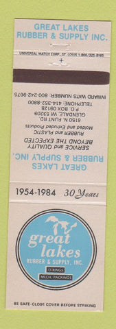 Matchbook Cover - Great Lakes Rubber and Supply Glendale WI