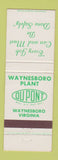 Matchbook Cover - DuPont Safety Waynesboro VA