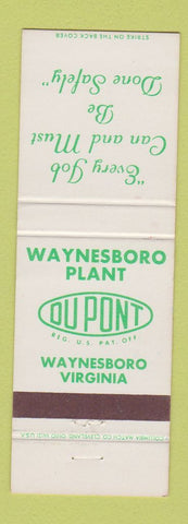 Matchbook Cover - DuPont Safety Waynesboro VA