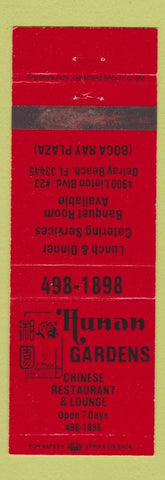 Matchbook Cover - Hunan Gardens Chinese Restaurant Delray Beach FL