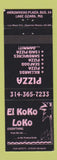 Matchbook Cover - El Koko Loko Pizza billiards Lake Ozark MO