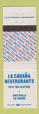 Matchbook Cover - La Cabana Restaurants Smithville La Grange TX