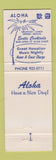 Matchbook Cover - Outrigger Hotel Waikiki Hawaii Blue Dolphin Room