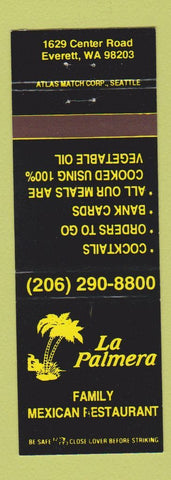 Matchbook Cover - La Palmera Mexican Restaurant Everett WA