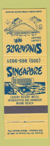Matchbook Cover - Singapore Resort Miami Beach FL