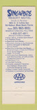 Matchbook Cover - Singapore Resort Miami Beach FL