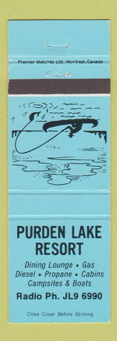 Matchbook Cover - Purden Lake Resort BC
