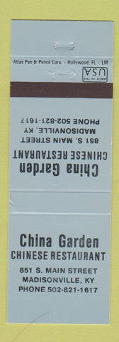 Matchbook Cover - China Garden Chinese Restaurant Madisonville KY