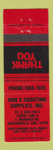 Matchbook Cover - Ron's Shooting Supply Jacksonville AR guns RED WEAR