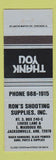 Matchbook Cover - Ron's Shooting Supply Jacksonville AR guns BLUE