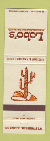 Matchbook Cover - Lobo's Mexican Restaurant Westminster Colorado