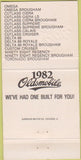 Matchbook Cover - 1982 Oldsmobile Cadillac GMC Laporte IN 30 Strike