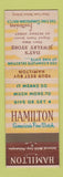 Matchbook Cover - Hamilton Watches Day's Jewelry Flint MI