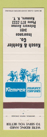 Matchbook Cover - Kemper Insurance Kusch Koehler Kenmore NY