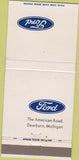 Matchbook Cover - Ford Motor Co Dearborn MI WEAR 30 Strike