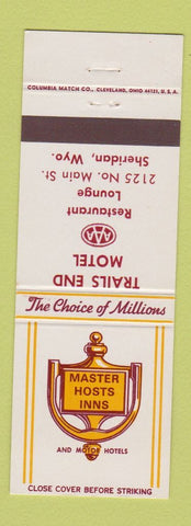Matchbook Cover - Master Hosts Inns Trails End Motel Sheridan WY