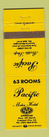 Matchbook Cover - Pacific Motor Hotel Crescent City CA liquor WEAR