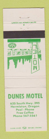 Matchbook Cover - Dunes Motel Hermiston OR