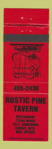 Matchbook Cover - Rustic Pine Tavern Dubois WY RED