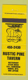 Matchbook Cover - Rustic Pine Tavern Dubois WY YELLOW