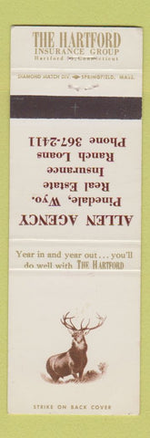 Matchbook Cover - Hartford Insurance Allen Pinedale WY