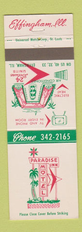 Matchbook Cover - Paradise Inn Motel Effingham IL