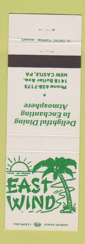 Matchbook Cover - East Wind New Castle PA