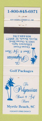Matchbook Cover - Polynesian Beach Golf Resort Myrtle Beach SC