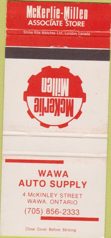 Matchbook Cover - Wawa Auto Supply ON 30 Strike