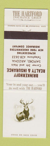 Matchbook Cover - Hartford Insurance Brinkerhoff Safford AZ
