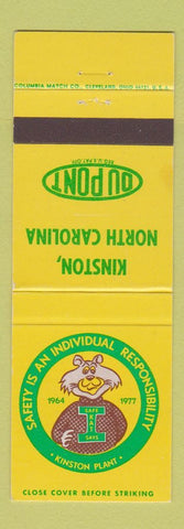 Matchbook Cover - DuPont Safety Kinston NC 1977 Beaver?