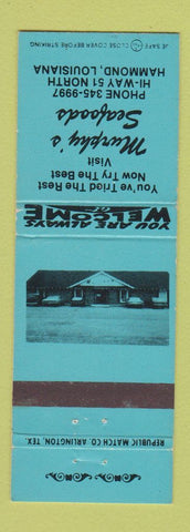 Matchbook Cover - Murphy's Seafoods Hammonds LA BLUE